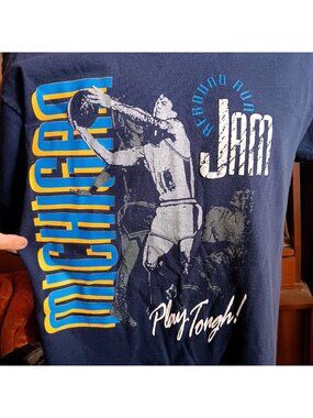 Large Vintage T-shirt Single Stitch Michigan Wolverines Basketball Rebound Jam